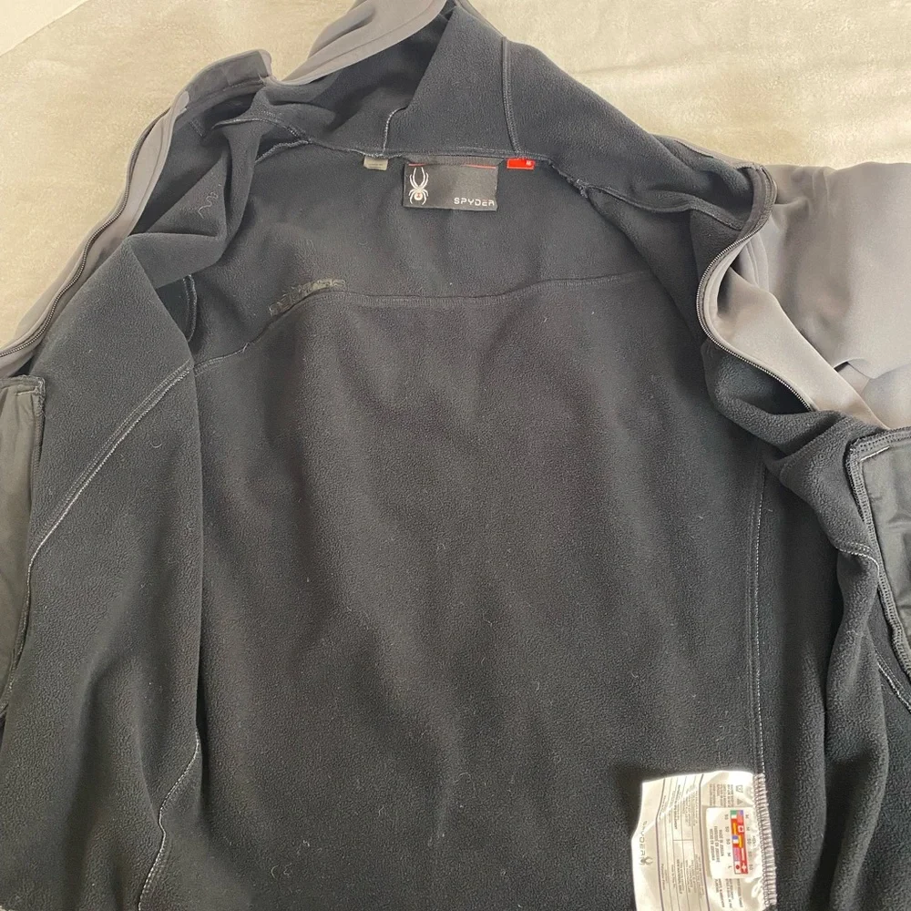 Spyder Men's Hooded Softshell Jacket - Gray Size M